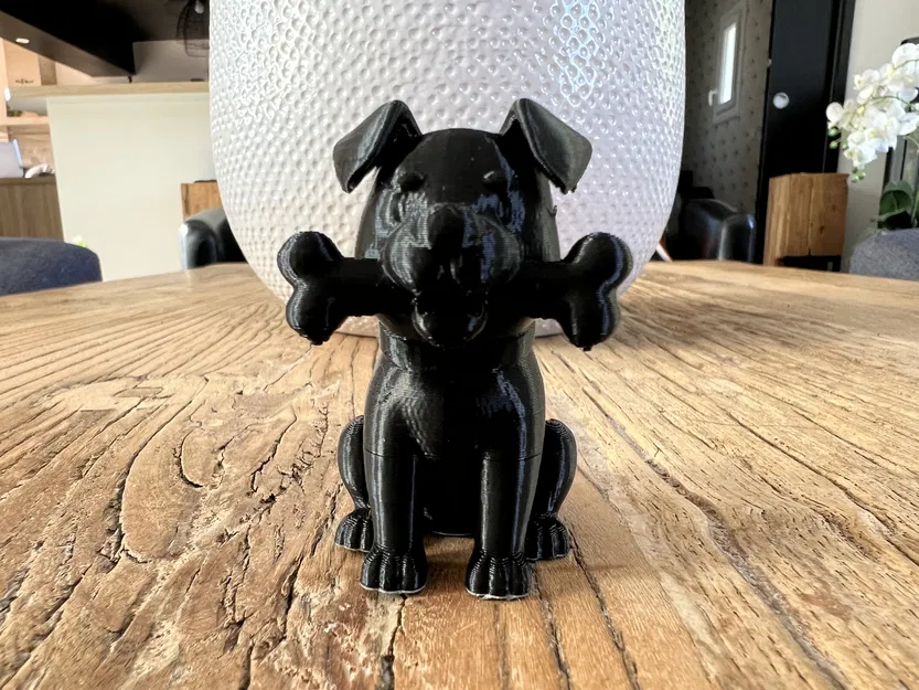 Mô hình chú chó đáng yêu ngậm xương (Sitting Dog With a Bone) in 3D - Image 2