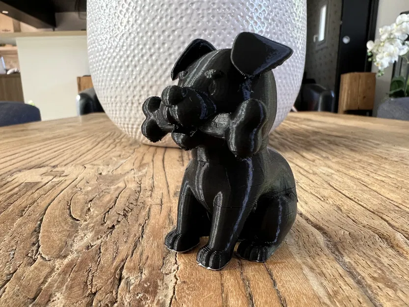 Mô hình chú chó đáng yêu ngậm xương (Sitting Dog With a Bone) in 3D - Image 3
