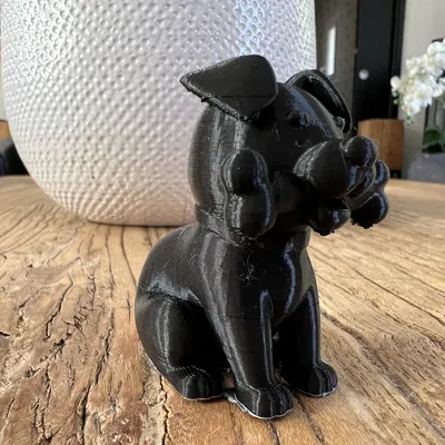 Mô hình chú chó đáng yêu ngậm xương (Sitting Dog With a Bone) in 3D