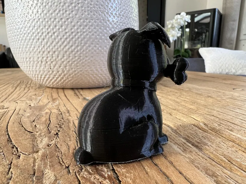 Mô hình chú chó đáng yêu ngậm xương (Sitting Dog With a Bone) in 3D - Image 5