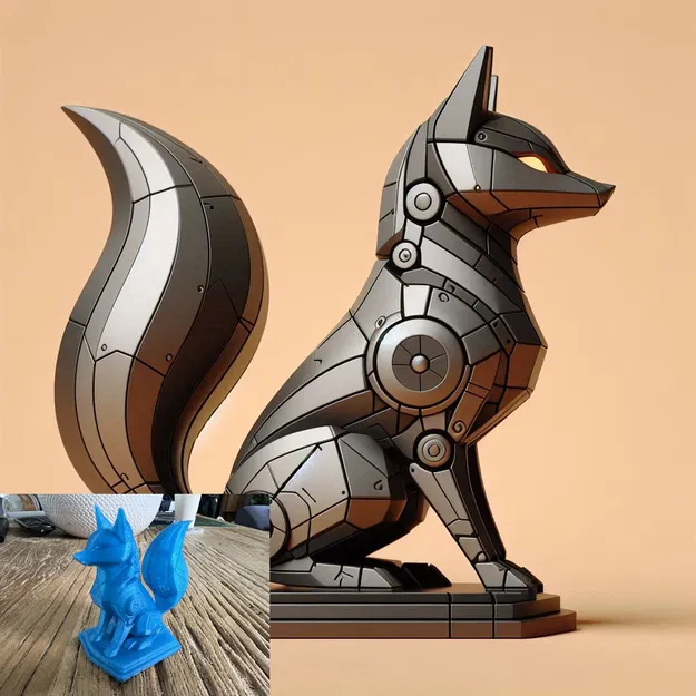 Mô hình Cáo cơ khí tương lai (Futuristic Fox) in 3D độc đáo - Image 1