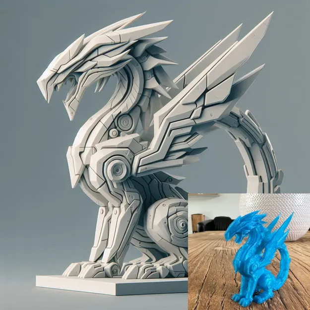 Mô hình rồng máy Futuristic Dragon #1 in 3D ấn tượng - Image 1
