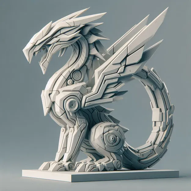 Mô hình rồng máy Futuristic Dragon #1 in 3D ấn tượng - Image 2