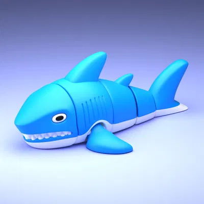 Flexi Shark - Mô hình cá mập khớp nối linh hoạt, in print-in-place cực dễ