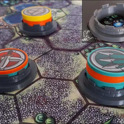 Bộ Spires và Giá đỡ Chợ cho Boardgame Cloudspire