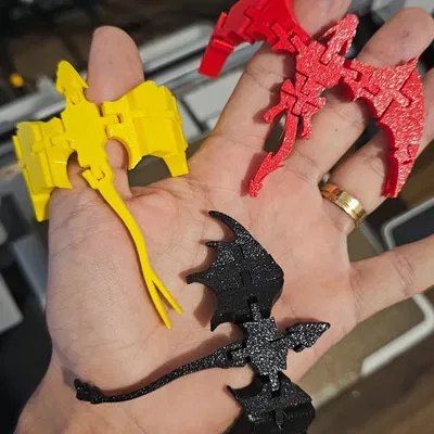 Mô hình Rồng Khớp Nối Articulated Dragon STL - In nguyên khối không cần support