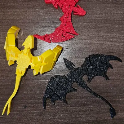 Mô hình Rồng Khớp Nối Articulated Dragon STL - In nguyên khối không cần support