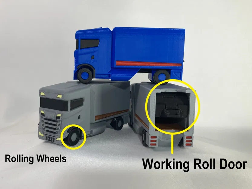 Mô hình xe tải Euro Box Truck in 3D siêu chất (Print in Place) - Image 1