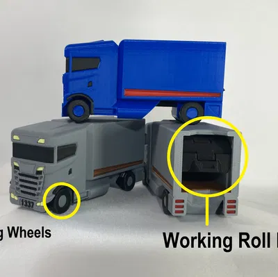Mô hình xe tải Euro Box Truck in 3D siêu chất (Print in Place)