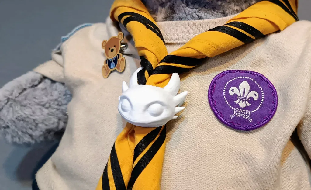 Vòng kẹp khăn quàng Light Fury 3D - Phụ kiện hướng đạo sinh độc đáo - Image 1