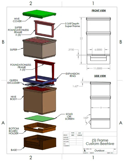 Thùng Nuôi Ong 5 Khung Hoàn Chỉnh (15 - 25 Lít) - Không Cần Support - Image 1