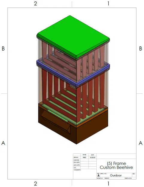 Thùng Nuôi Ong 5 Khung Hoàn Chỉnh (15 - 25 Lít) - Không Cần Support - Image 4