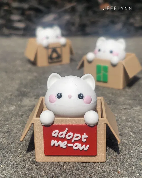 Mèo trong hộp - Móc khóa Fidget Clicker - Image 2