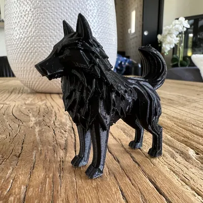 Mô hình Sói Đứng (Standing Wolf) nghệ thuật trang trí 3D ấn tượng