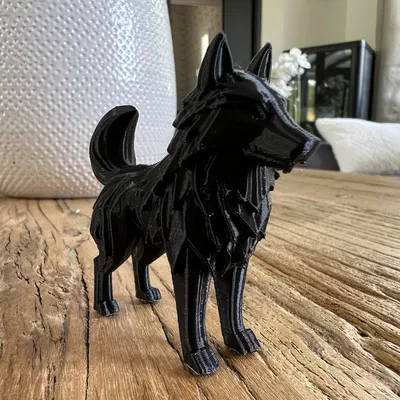 Mô hình Sói Đứng (Standing Wolf) nghệ thuật trang trí 3D ấn tượng