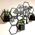 Tranh treo tường lục giác hình cây kèm chậu và kệ - Thumbnail 1