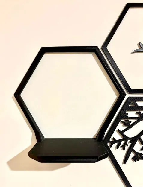 Tranh treo tường lục giác hình cây kèm chậu và kệ - Image 4