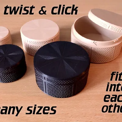 Bộ hộp đựng với cơ chế khóa Bayonet (twist'n'click)