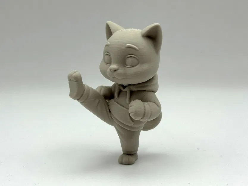 Mô hình chú mèo võ sĩ Karate Kitten in 3D độc đáo - Image 1