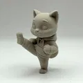 Mô hình chú mèo võ sĩ Karate Kitten in 3D độc đáo - Thumbnail 1
