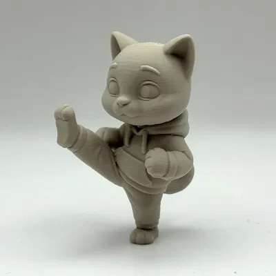 Mô hình chú mèo võ sĩ Karate Kitten in 3D độc đáo