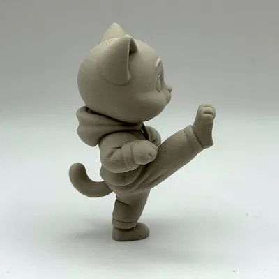 Mô hình chú mèo võ sĩ Karate Kitten in 3D độc đáo