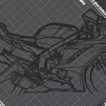 Mô hình trang trí tường Yamaha YZF-R6 2018 in 3D phong cách tối giản - Thumbnail 2