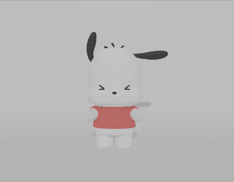 Mô hình 3D Pochacco phong cách đan len siêu đáng yêu - Image 1