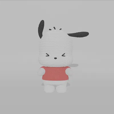 Mô hình 3D Pochacco phong cách đan len siêu đáng yêu