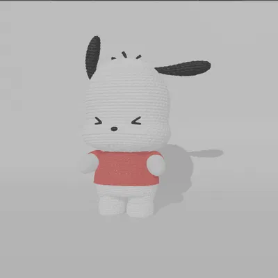 Mô hình 3D Pochacco phong cách đan len siêu đáng yêu