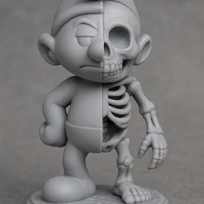 Mô hình Xì Trum Giải Phẫu - Một nửa là Xì Trum, một nửa là bộ xương