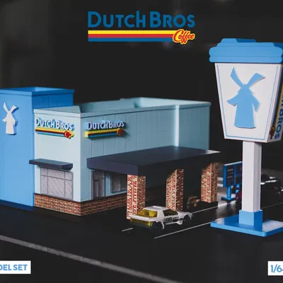 Bộ Mô Hình Dutch Bros Coffee - Diorama Tỉ Lệ 1:64