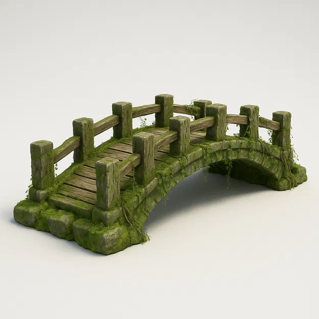 Cây Cầu Cổ Kính Phủ Đầy Cây Cỏ - Image 1