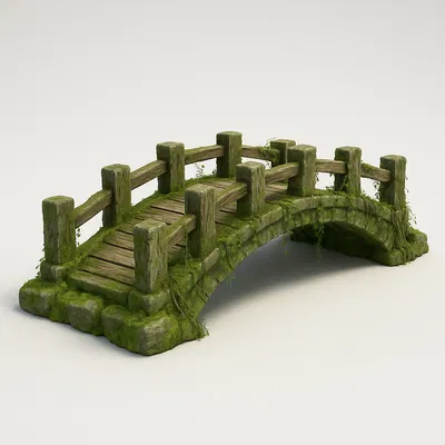 Cây Cầu Cổ Kính Phủ Đầy Cây Cỏ