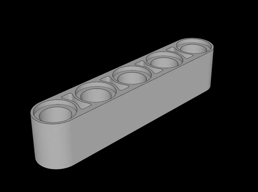 Mẫu in 3D Thanh dầm Technic 5 lỗ tương thích Lego (32316.dat) - Image 1