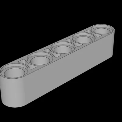 Mẫu in 3D Thanh dầm Technic 5 lỗ tương thích Lego (32316.dat)
