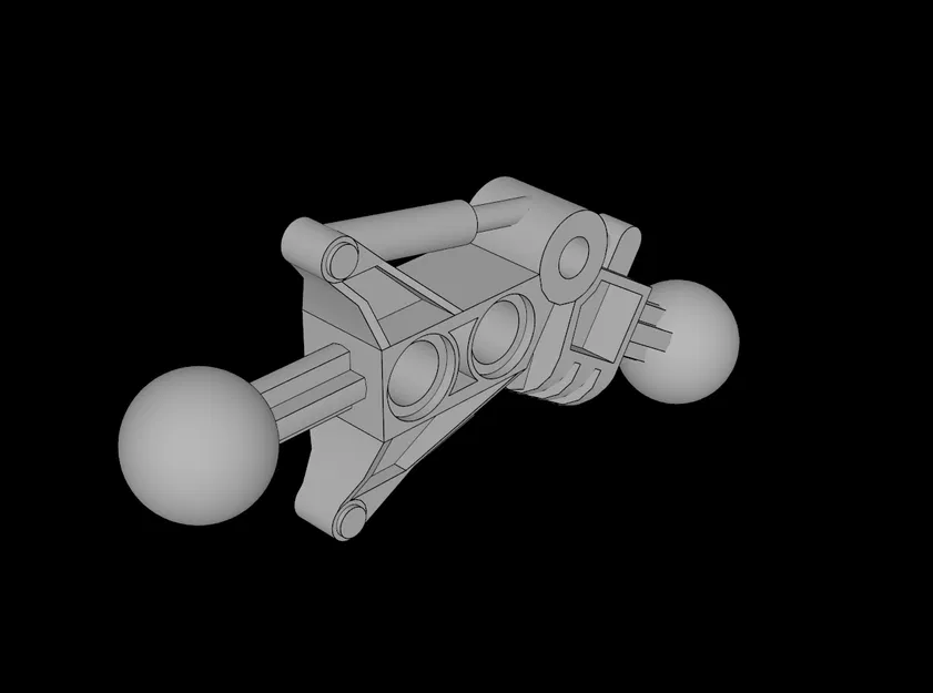 Mô hình thanh nối Technic 1x7 cong với 2 khớp nối bi (32482) - Image 1
