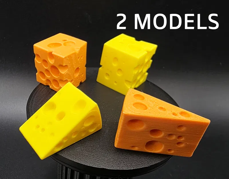 Mô hình phô mai Swiss Cheese 3D - Thiết kế in không cần support - Image 1