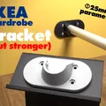 Bát đỡ thanh treo quần áo tùy biến siêu bền cho tủ Ikea Hjalpa - Thumbnail 1