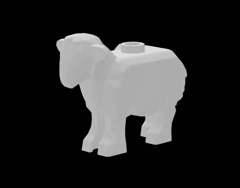 Mô hình chú cừu in 3D tương thích với Lego cực đáng yêu - Image 1