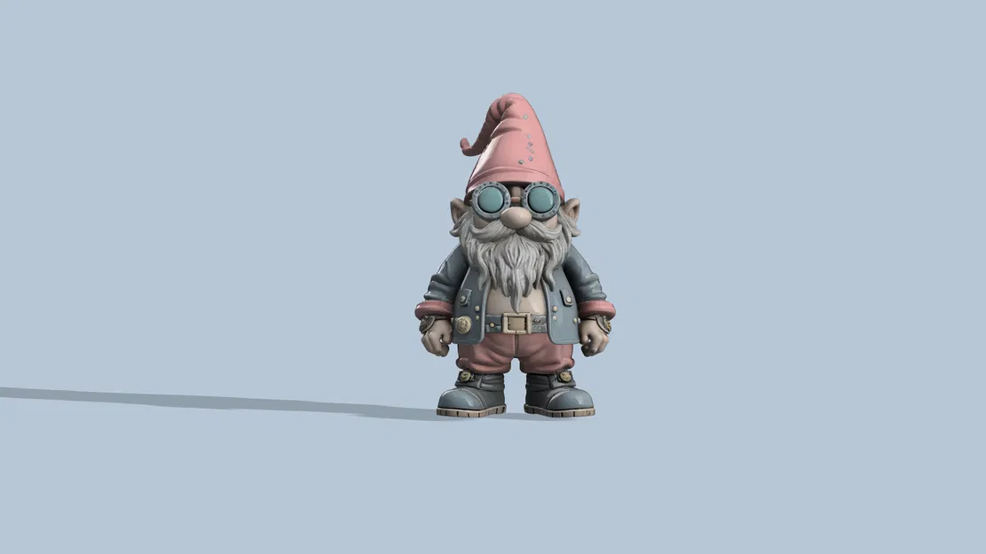 Mô hình chú lùn Steampunk Gnome v2 độc đáo cho in 3D - Image 1