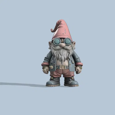 Mô hình chú lùn Steampunk Gnome v2 độc đáo cho in 3D