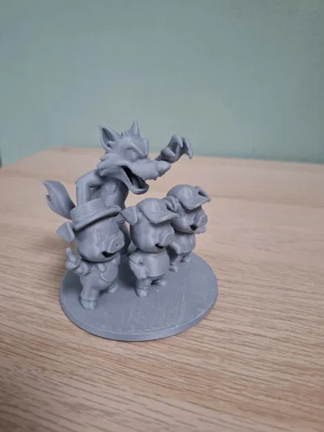 Mô hình 3D Ba Chú Heo Con và Sói Già Đại Ác - Image 1