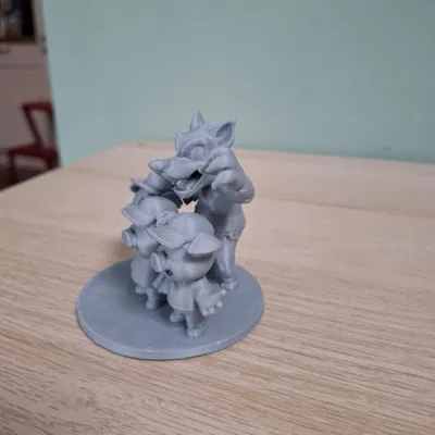 Mô hình 3D Ba Chú Heo Con và Sói Già Đại Ác