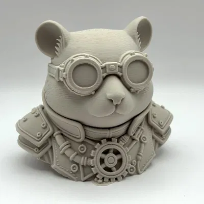 Tượng bán thân Chuột Hamster phong cách Steampunk