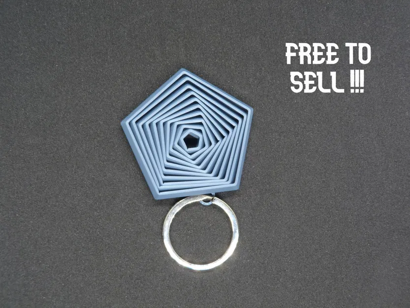 Móc khóa Fidget hình ngũ giác xếp chồng (Pentagon Fidget Keychain) - Image 1