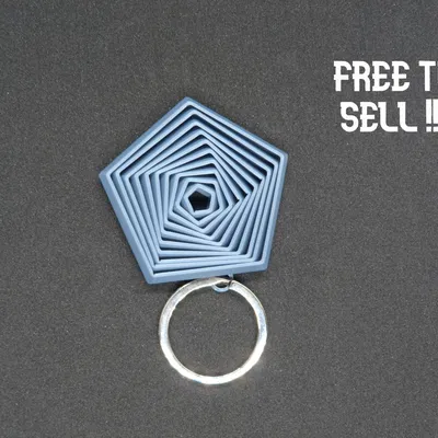 Móc khóa Fidget hình ngũ giác xếp chồng (Pentagon Fidget Keychain)