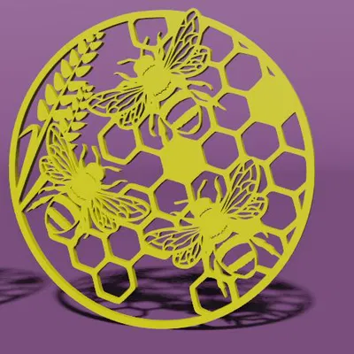 Mô hình trang trí Honey Bee in 3D - Thiết kế tổ ong độc đáo