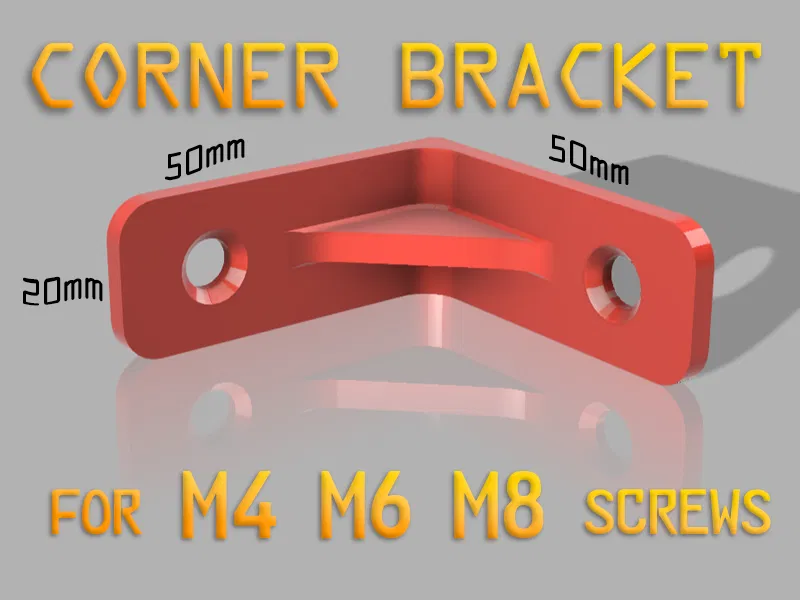 Ke góc vuông đa năng cho vít M4 M6 M8 - File in 3D hữu ích - Image 1