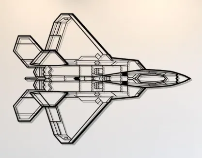 Mô hình trang trí tường máy bay chiến đấu F-22 Raptor (STL) - Image 1